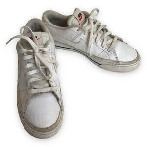 Nike Court Legacy Leather White on White Sneakers Tennis Shoes Women Size 8.5